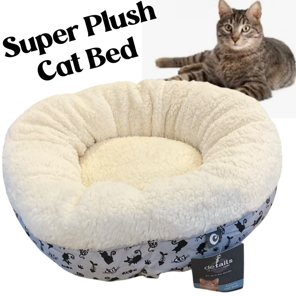 🐱 Comfy Plush Cat Bed 20” Round